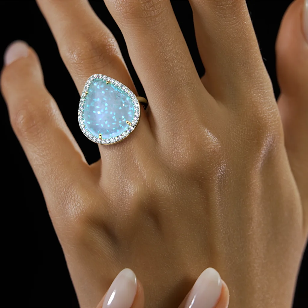 Opal Halo Ring BIAV - Image 2