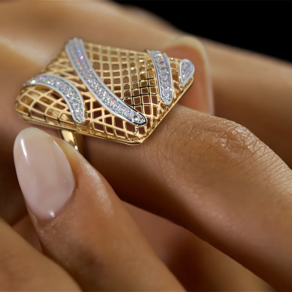 Sculpted Wave Diamond Ring BIMA - Image 3